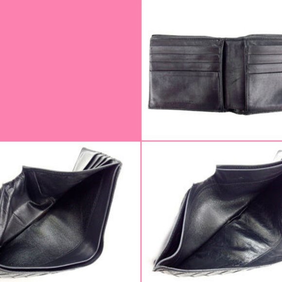 Bottega Veneta Wallet Purse Bifold Intrecciato Black Woman Authentic Used Y3324 - Picture 4 of 4